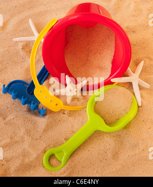 Close up of toys on sand Stock Photo