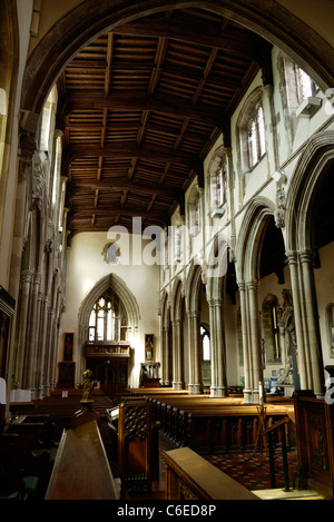 Interior view of the Parish Church of St Peter and St Paul, in the market town of Tring, Hertfordshire, England Stock Photo