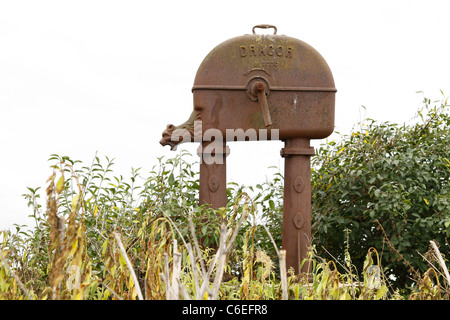 Old French water pump well Stock Photo