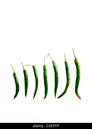 Chili peppers on white background Stock Photo - Alamy