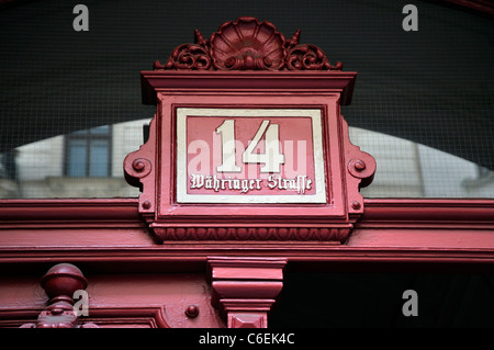 House number, Vienna, Austria, Europe Stock Photo