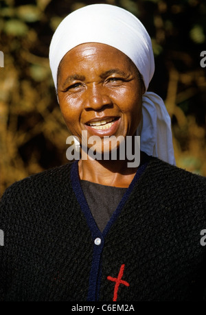 Smiling face of a mission nurse near Embu on the eastern slopes of Mount Kenya Stock Photo