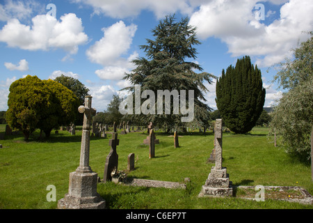 Graveyard of St Mary Magdalene Church Woodborough Wiltshire Stock Photo