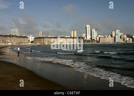 Playa Bristol. Mar del Plata, Buenos Aires, Argentina, South America Stock Photo