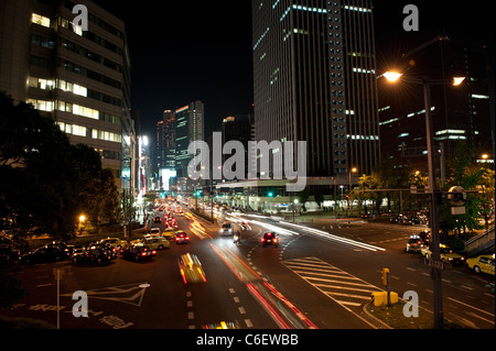 night streets in osaka japan Stock Photo