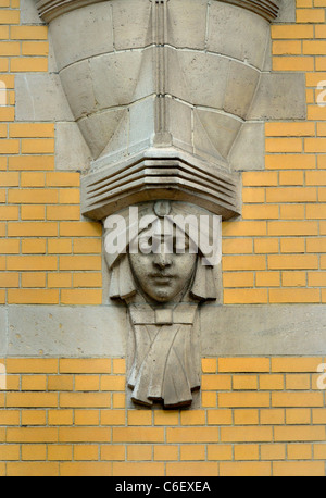 Ghent / Gent, Belgium. Art Nouveau House facade detail in Kunstlaan. Stock Photo