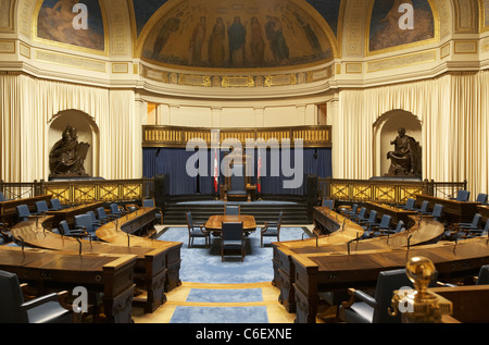 interior of manitoba legislative building the legislative chamber winnipeg manitoba canada Stock Photo