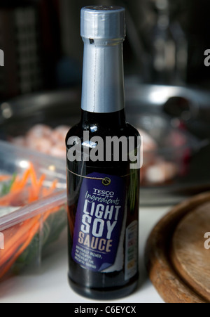 Light soy sauce for oriental-style cooking, London Stock Photo