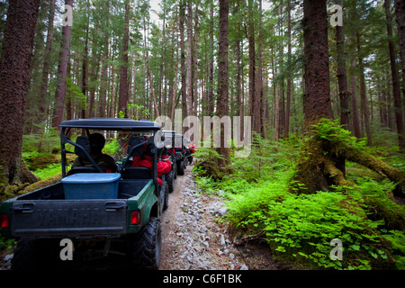 Ocean raft and 4x4 Adventure tour, Kruzof Island, Sitka, Alaska Stock Photo