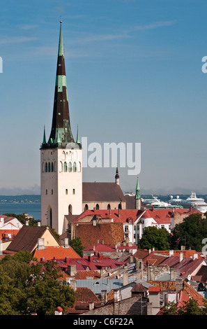 St. Olaf's Church in Tallinn, Estonia Stock Photo