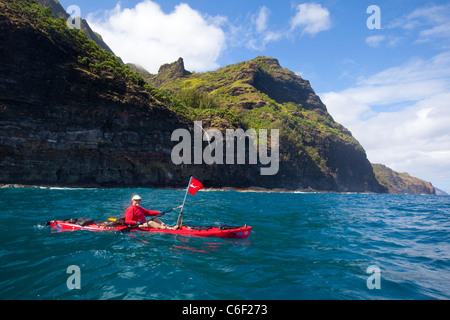 Kayaking, Napali Coast, Kauai, Hawaii Stock Photo - Alamy