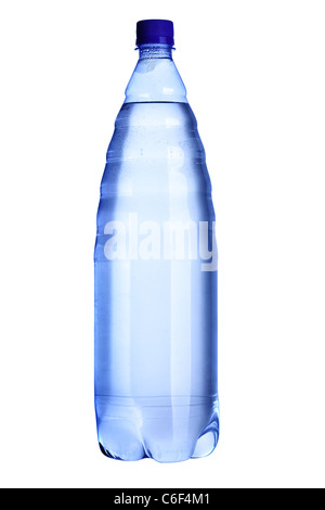 Water bottle close-up isolated over the white background Stock Photo