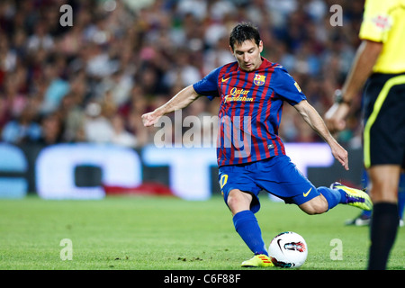 Lionel Messi (Barcelona) playing for the Trofeo Joan Gamper match between FC Barcelona 5-0 Napoli. Stock Photo