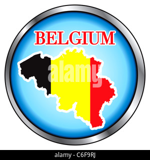 Vector Illustration for the Belgium, Round Button. Stock Photo