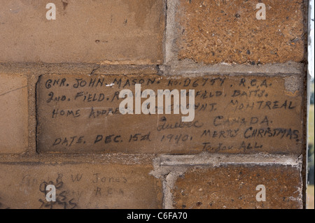 Names and details of Canadian Soldiers found at the Police Wireless Station, West Wickham. These were written during WW 2. Stock Photo