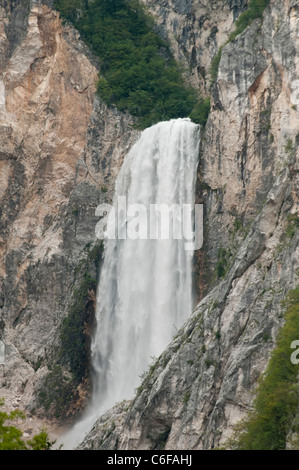 The Boka river waterfalls in Slovenia Stock Photo