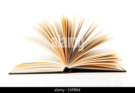 open book over white background Stock Photo
