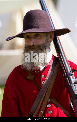 Musketman or Musketeer Fusilier holding 17th Century firearms, living ...