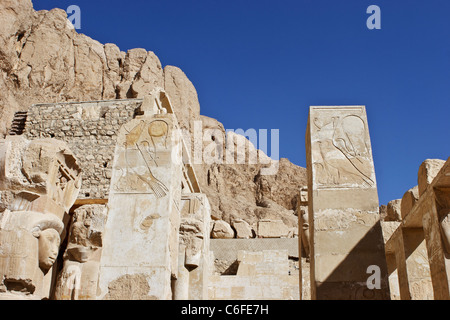 Pillars, Hatshepsut Temple, Luxor, Egypt. Stock Photo