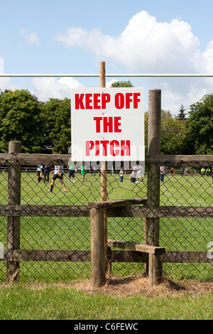 Sign at a rugby pitch in UK Stock Photo