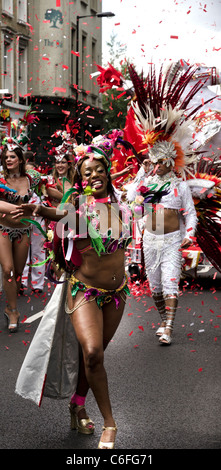 Dance performer at Notting Hill Carnival London 2011 England Great Britain UK Stock Photo