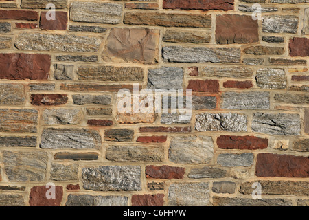 horizontal image of stone building wall background texture Stock Photo