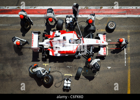 Pit Stop at Zolder Circuit, Belgium Stock Photo