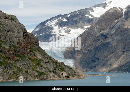 Glacier in Prince Christian Sound, Greenland Stock Photo
