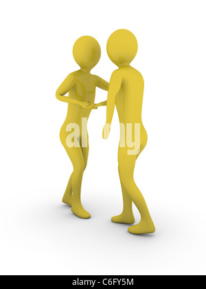 Shake hands. High resolution 3d render Stock Photo