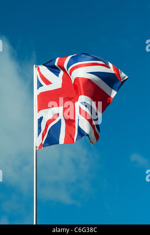 Union Jack flag flapping in the wind Stock Photo