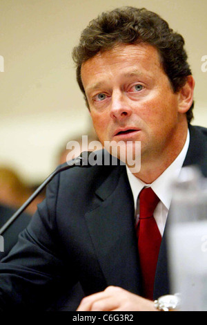 Tony Hayward, CEO of BP oil and energy company testifies at a House Energy and Commerce Committee hearing on the oil spill in Stock Photo