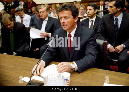 Tony Hayward, CEO of BP oil and energy company testifies at a House Energy and Commerce Committee hearing on the oil spill in Stock Photo