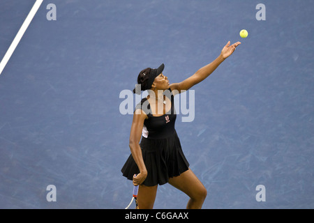 Venus Williams (USA) competing at the 2011 US Open Tennis. Stock Photo