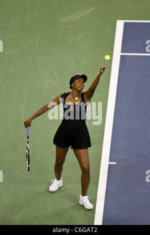 Venus Williams (USA) competing at the 2011 US Open Tennis. Stock Photo