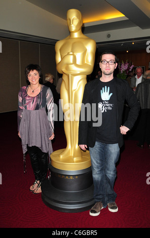 Producer Viviane Vanfleteren and Director of 'The Secret of Kells' Tomm Moore arrive for the Academy Award animated feature Stock Photo