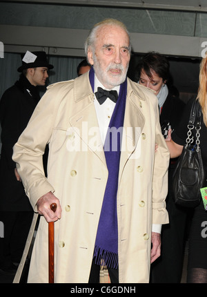 Sir Christopher Lee, 'Alice in Wonderland' world premiere After Party at the Sanderson Hotel London, England - 25.02.10 Stock Photo