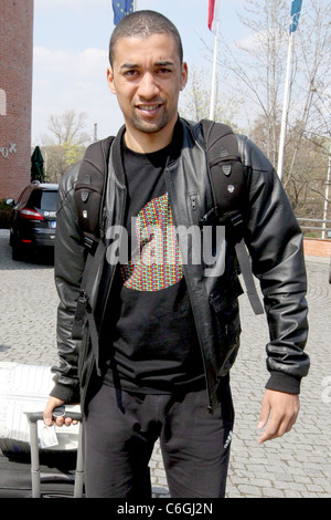 Robin Szolkowy German pair figure skater leaving his hotel in Prague Prague, Czech Republic - 16.04.10 Stock Photo