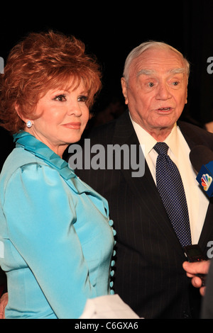 Ernest Borgnine and wife Tova Traesnaes Believe in Dreams Foundation Pre-Oscar Party at the Phantom Stage in Universal Studios Stock Photo