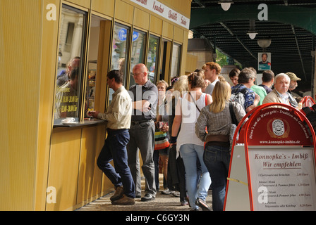 Konnopke's Imbiss takeaway, oldest and most famous sausage stall, Schoenhauser Allee, Prenzlauer Berg, Berlin, Germany, Europe Stock Photo