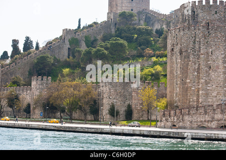 The Rumeli Castle,built by the Ottomans in just 3 months in 1452 to block the entrance to Bosphorus during a siege of Istanbul. Stock Photo