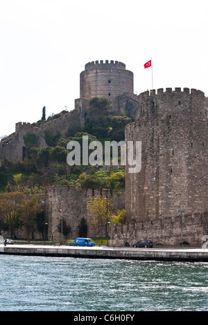 The Rumeli Castle,built by the Ottomans in just 3 months in 1452 to block the entrance to Bosphorus during a siege of Istanbul. Stock Photo