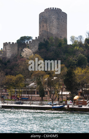 The Rumeli Castle,built by the Ottomans in just 3 months in 1452 to block the entrance to Bosphorus during a siege of Istanbul. Stock Photo