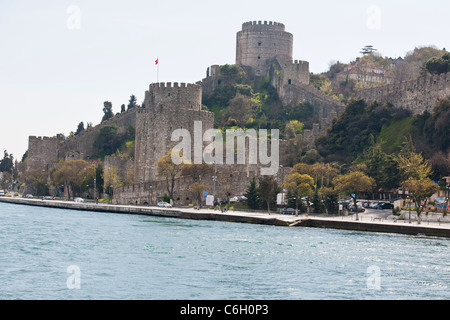 The Rumeli Castle,built by the Ottomans in just 3 months in 1452 to block the entrance to Bosphorus during a siege of Istanbul. Stock Photo