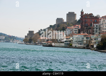 The Rumeli Castle,built by the Ottomans in just 3 months in 1452 to block the entrance to Bosphorus during a siege of Istanbul. Stock Photo