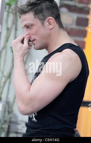 Alex Reid having lunch with his wife Katie Price and friends at the Ivy restaurant on Robertson Blvd. Los Angeles, California, Stock Photo