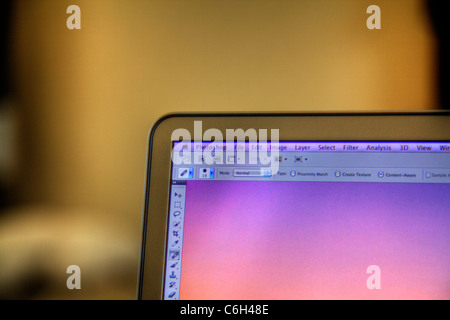 Internet land computer adobe photoshop  program mac computer software photo editing suite Cs5 Stock Photo
