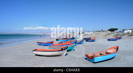 Fishing boats on the beach at Paternoster Stock Photo