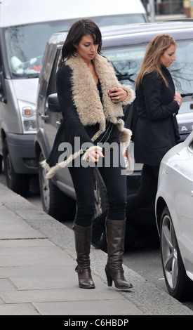 Christine Bleakley leaving a restaurant with her sister Nicola London, England - 09.03.10 Stock Photo