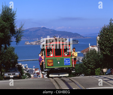 Cable-car on Hyde Street, San Francisco, California, United States of America Stock Photo