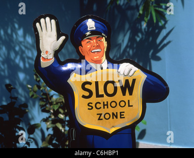 1950's school slow sign, MGM Studios, Walt Disney World, Orlando, Florida, United States of America Stock Photo